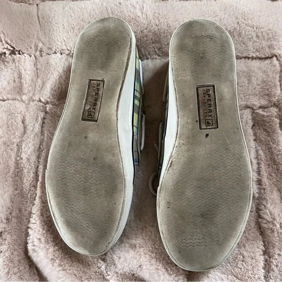 Sperry Topsider Canvas Plaid Boat Shoes - Size 7 - Picture 10 of 10